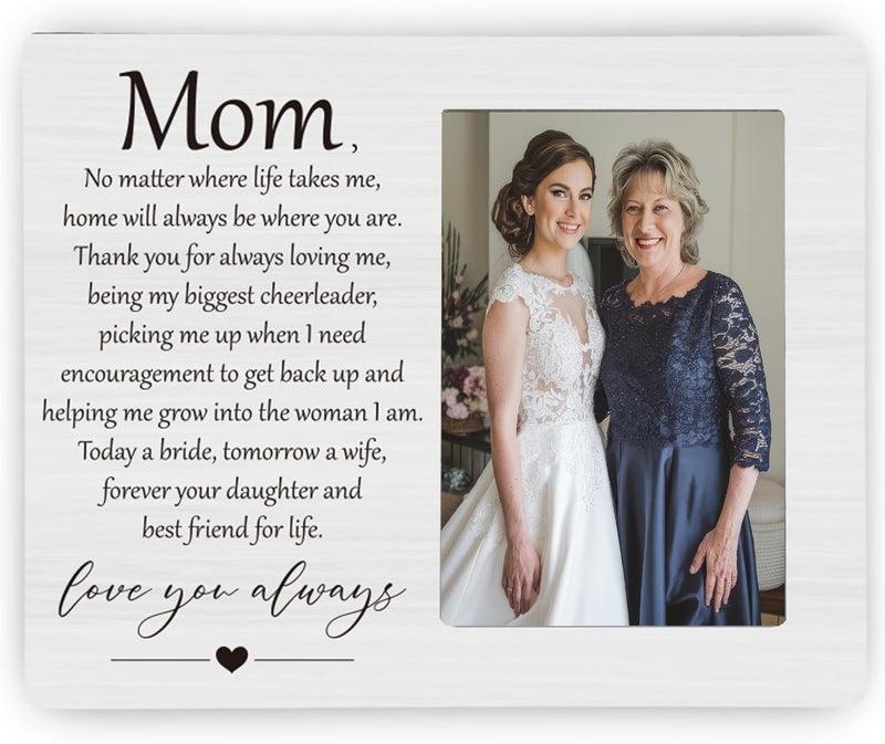 CAIFZ Mom Love You Forever Wedding Picture Frame, Mother of the Bride Photo Frame, 4x6 inch Photo - Image 1